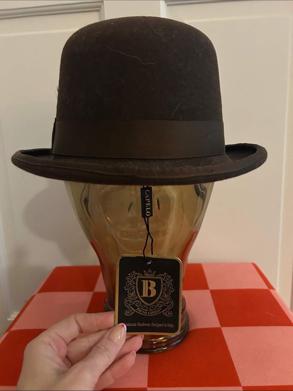 Classic Black Bowler Hat with Ribbon Trim - Picture 3 of 5